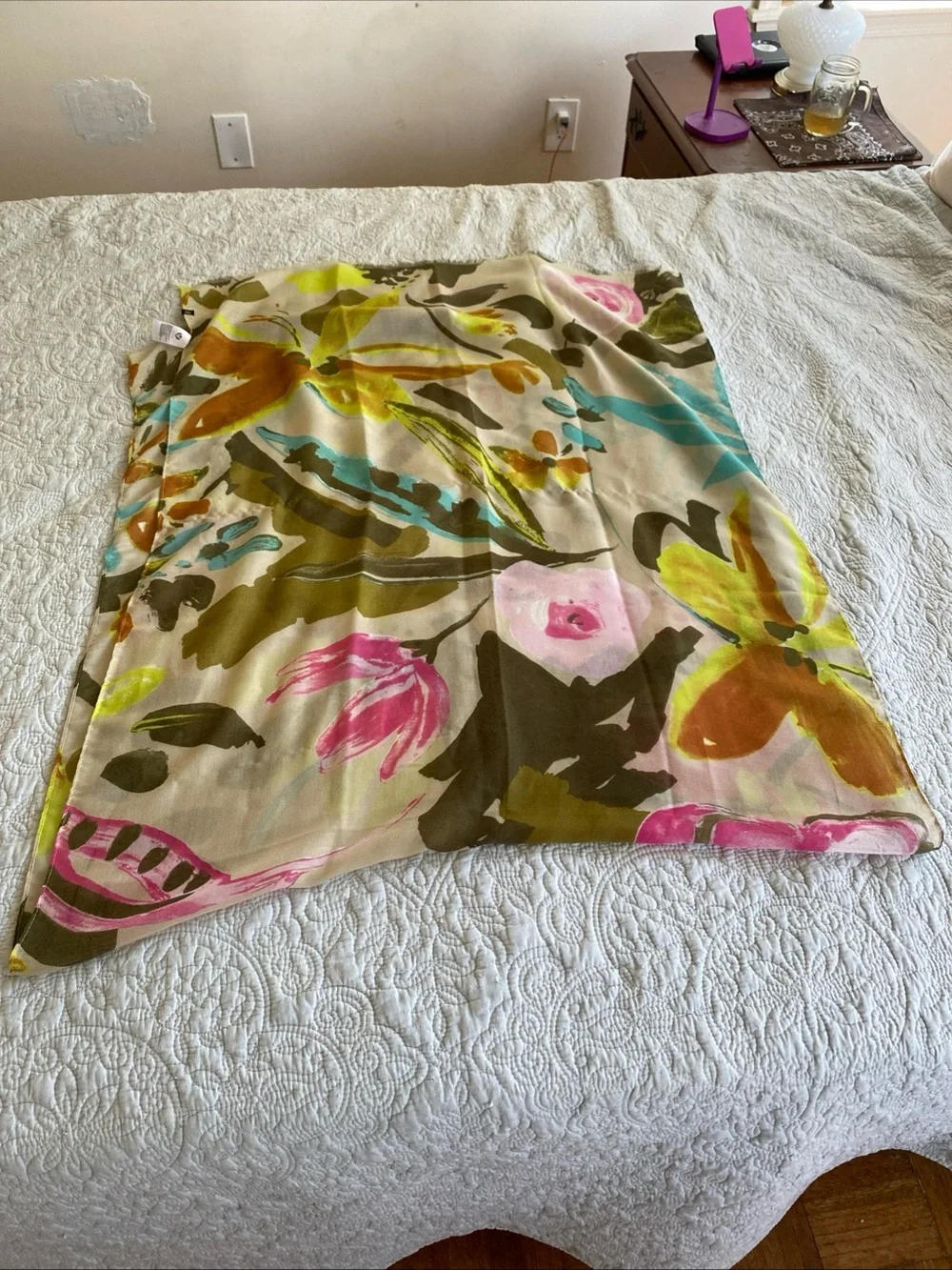 Fraas Women’s Floral Lightweight Rectangular long Scarf Head wrap